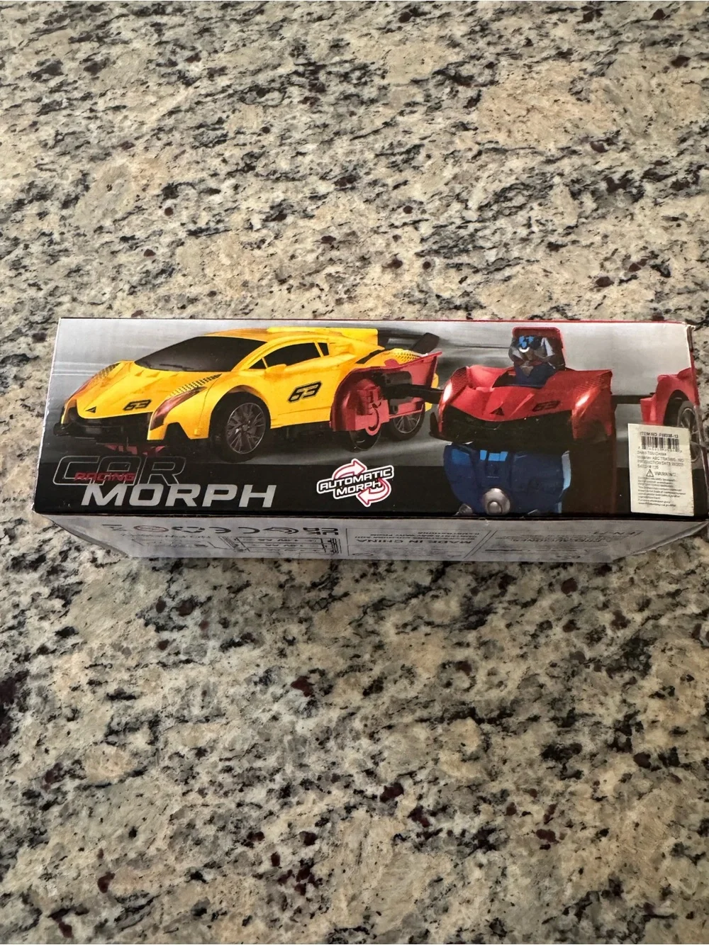 Yellow Transforming Racing Car Toy – Morph Robot Vehicle with Lights, Sound